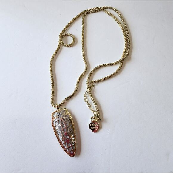 KENDRA SCOTT SADIE SILVER AND GOLD ARROWHEAD NECKLACE - Picture 4 of 8